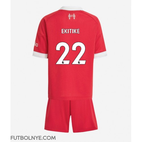 Camiseta Liverpool Hugo Ekitike #22 Primera Equipación para niños 2025-26 manga corta (+ pantalones cortos)